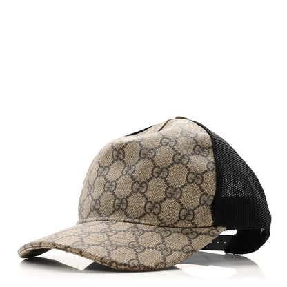 Gucci GG Supreme Monogram Baseball Hat Beige 1 of 11