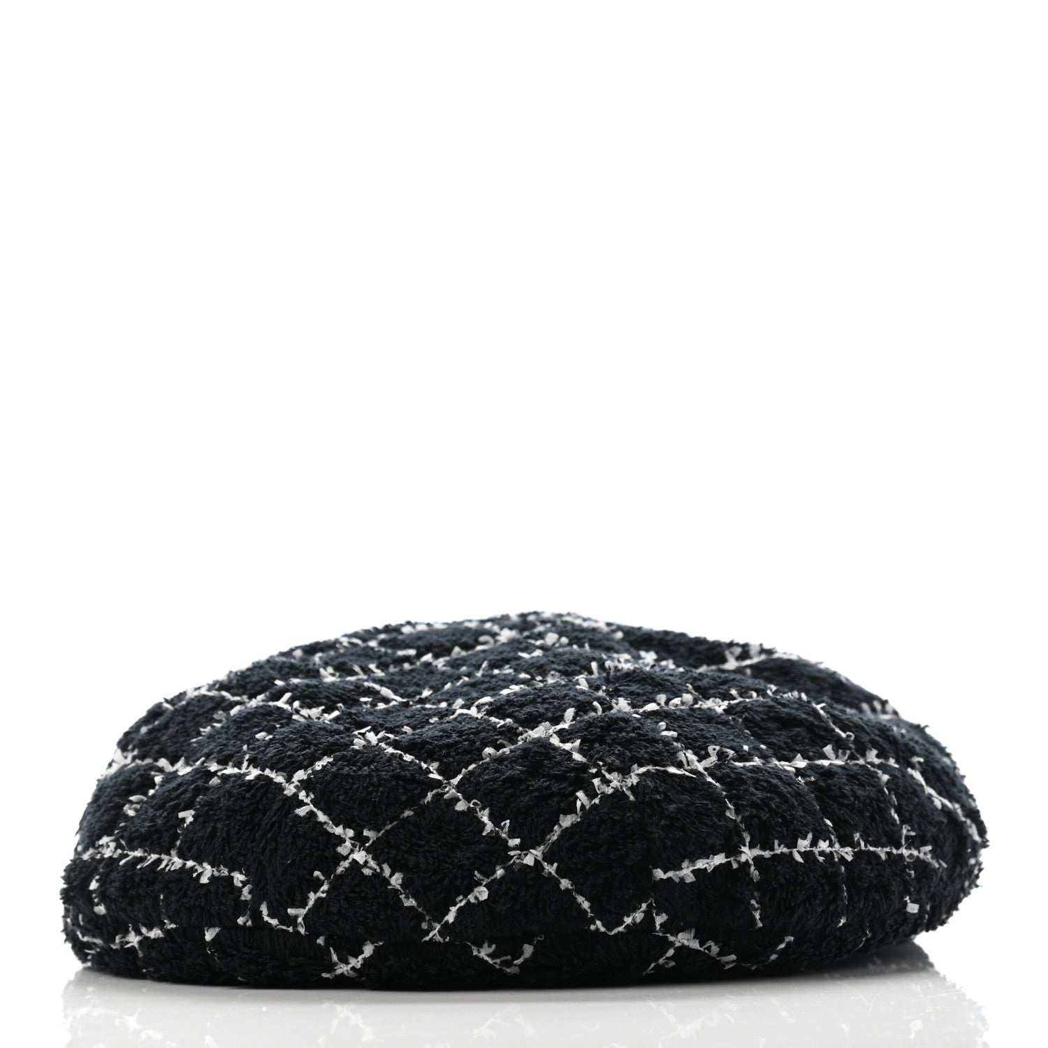 Chanel Cotton Tweed CC Beret L Black White 3 of 12
