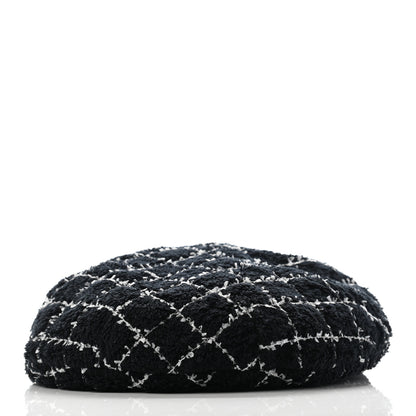 Chanel Cotton Tweed CC Beret L Black White 3 of 12