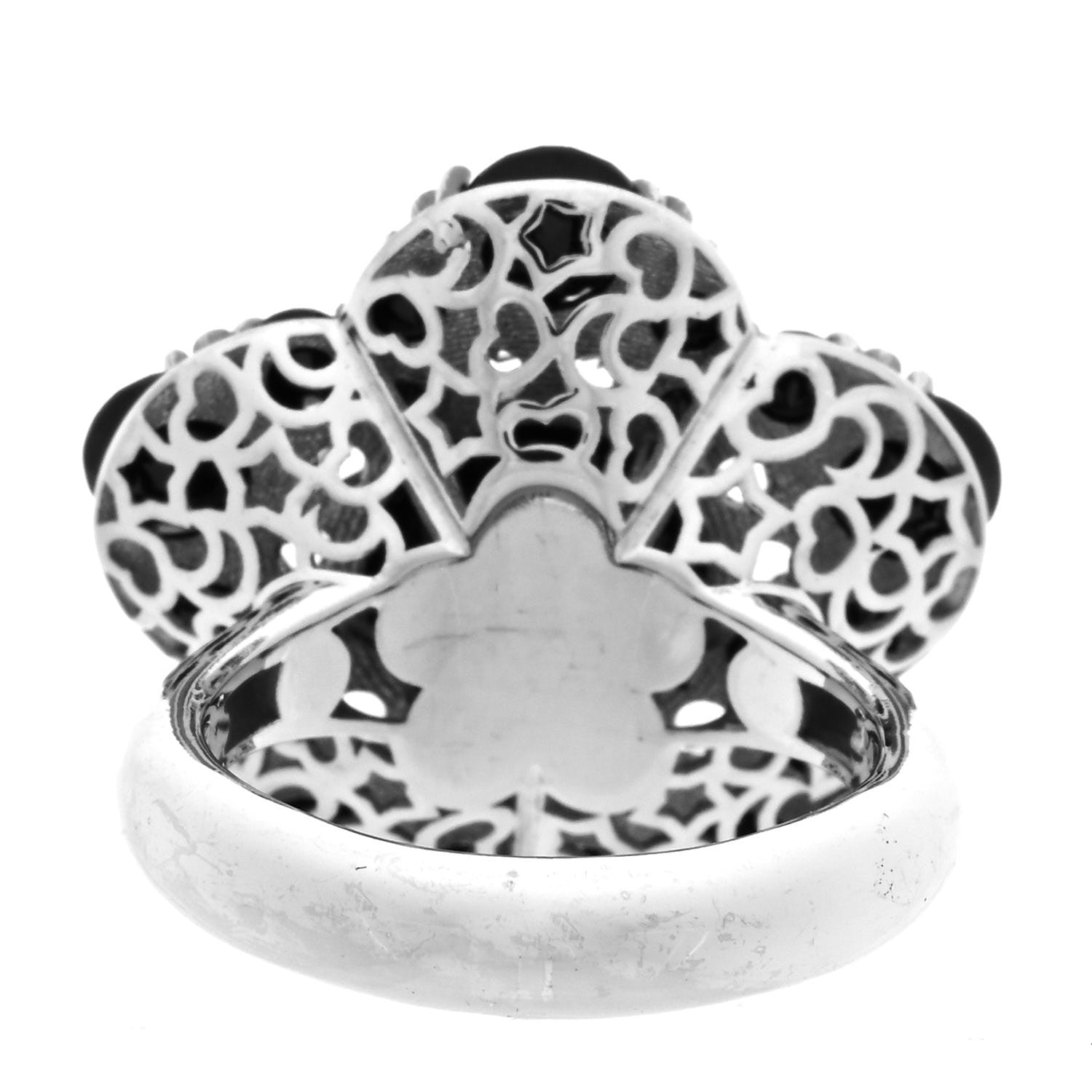 Pasquale Bruni 18K White Gold Black Onyx Spinel Diamond Mandala Ring 54 6.75 4 of 5