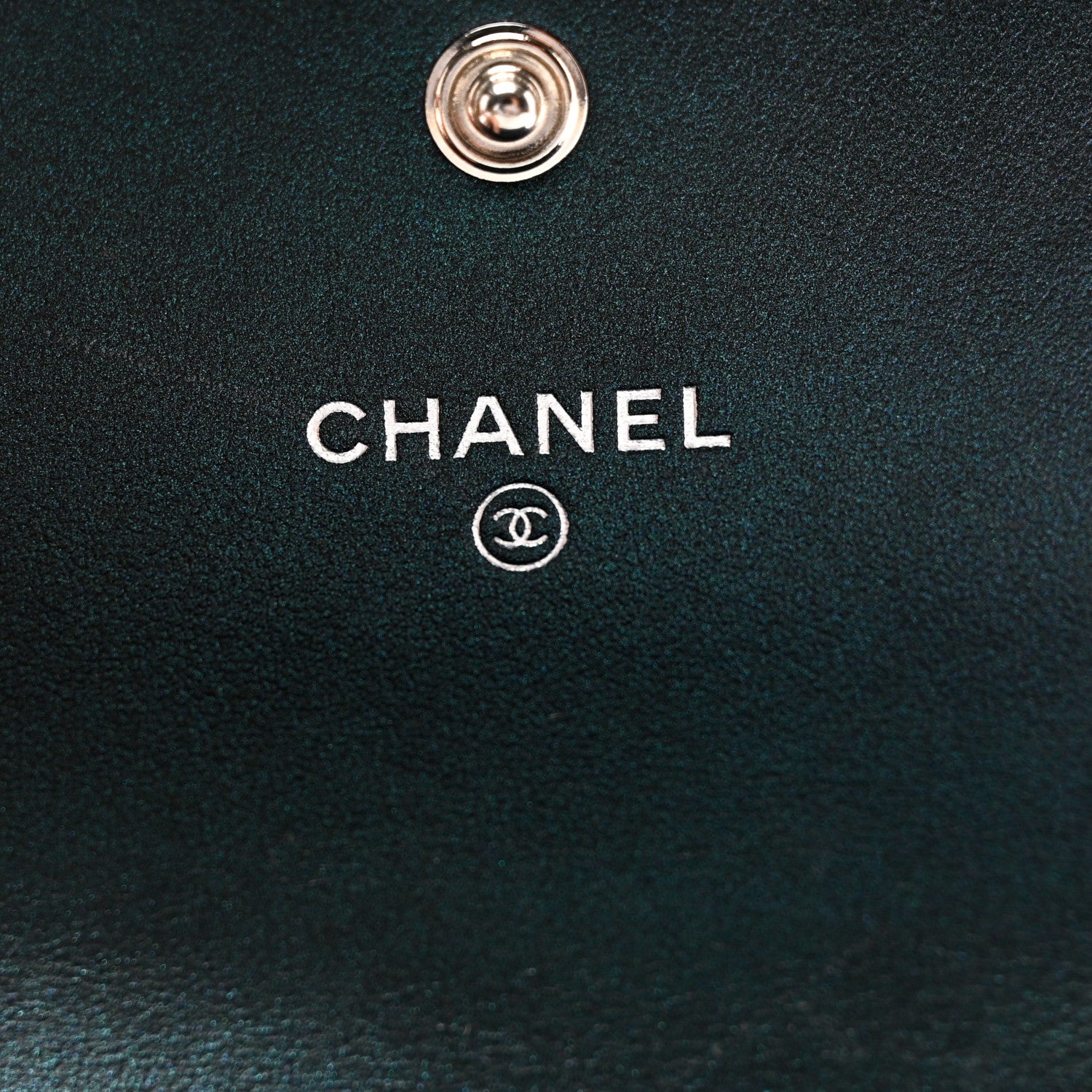 Chanel Iridescent Caviar Quilted Medium Filigree Flap Wallet Dark Turquoise 7 of 11