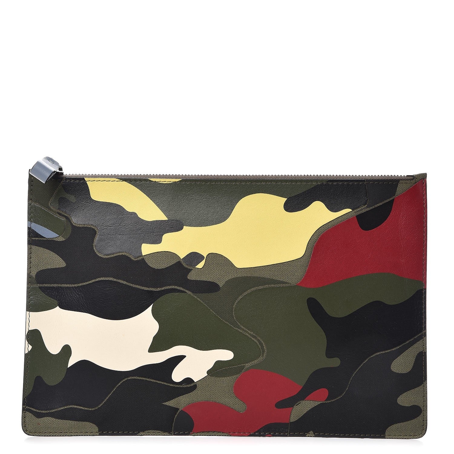 Valentino Garavani Nappa Canvas Camouflage Zip Pouch Multicolor 1 of 7