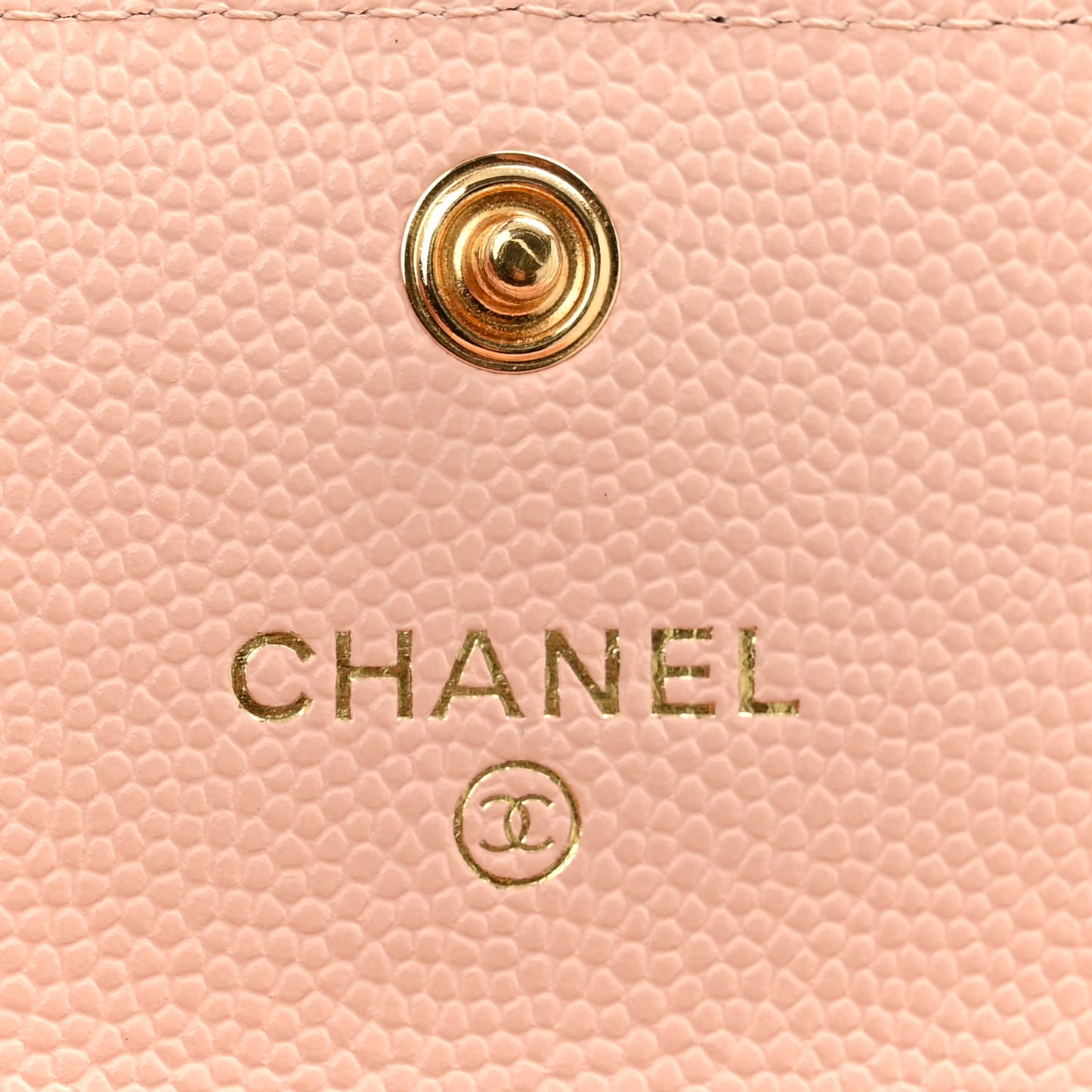 Caviar Quilted Crystal CC Flap Card Holder Pink