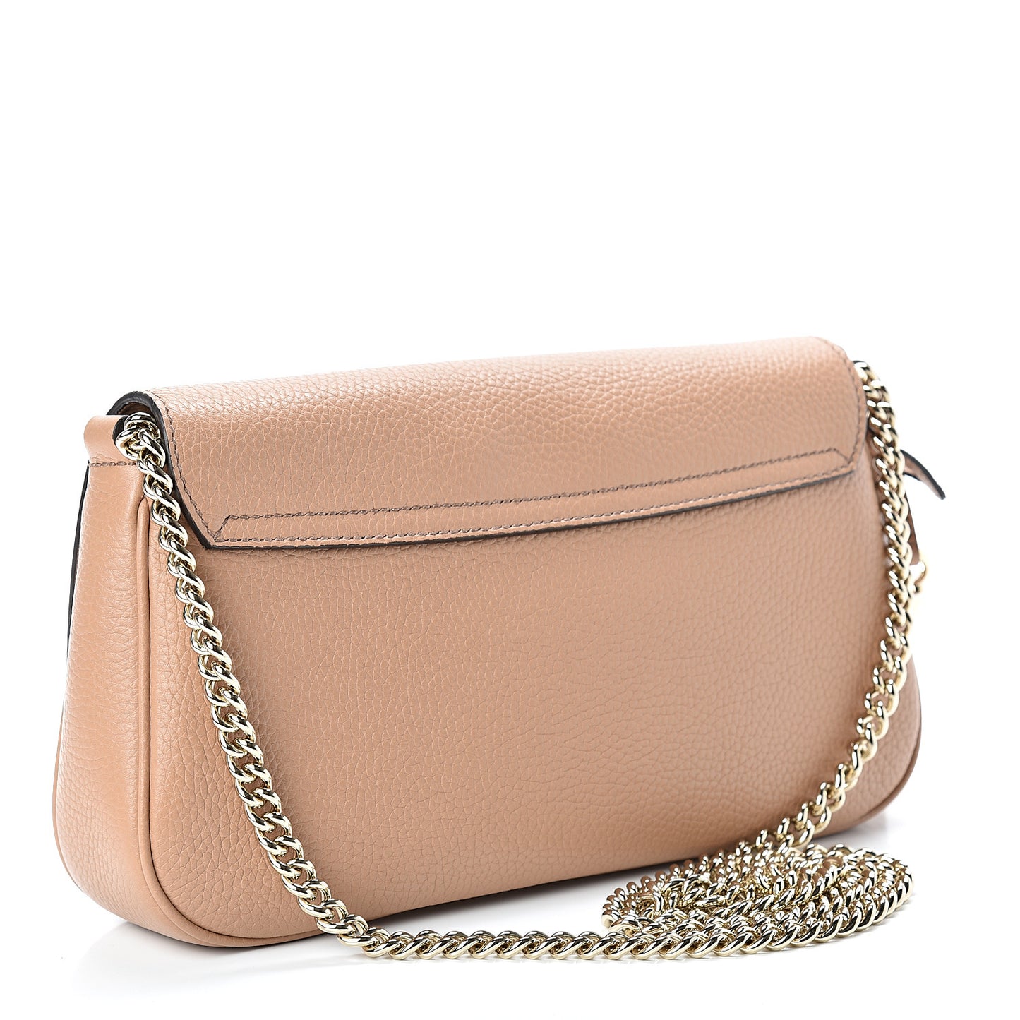 Pebbled Calfskin Medium Soho Flap Crossbody Camelia