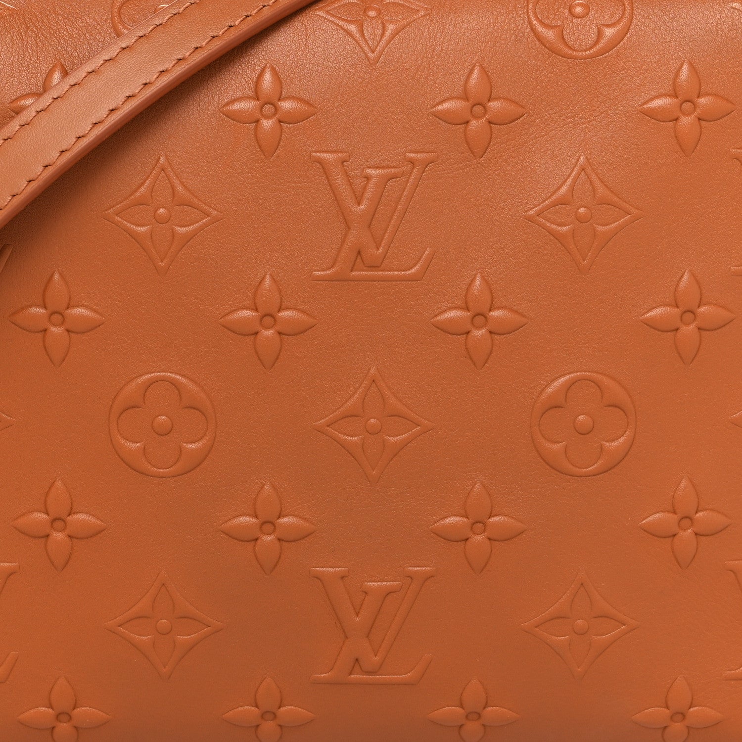 Louis Vuitton Calfskin Debossed Monogram Side Trunk Tan 7 of 10