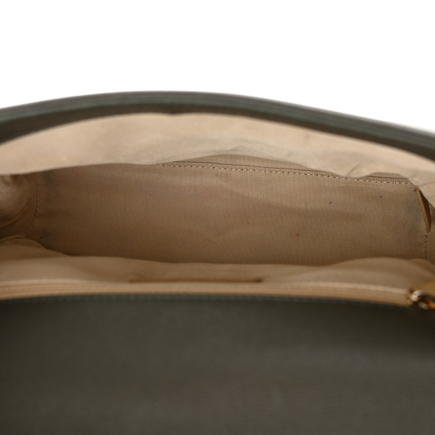 Grained Calfskin Quilted Medium Label Click Flap Bag Khaki
