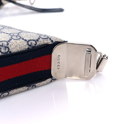 Gucci GG Supreme Monogram Textured Calfskin Web Large Attache Shoulder Bag Beige Blue 11 of 11