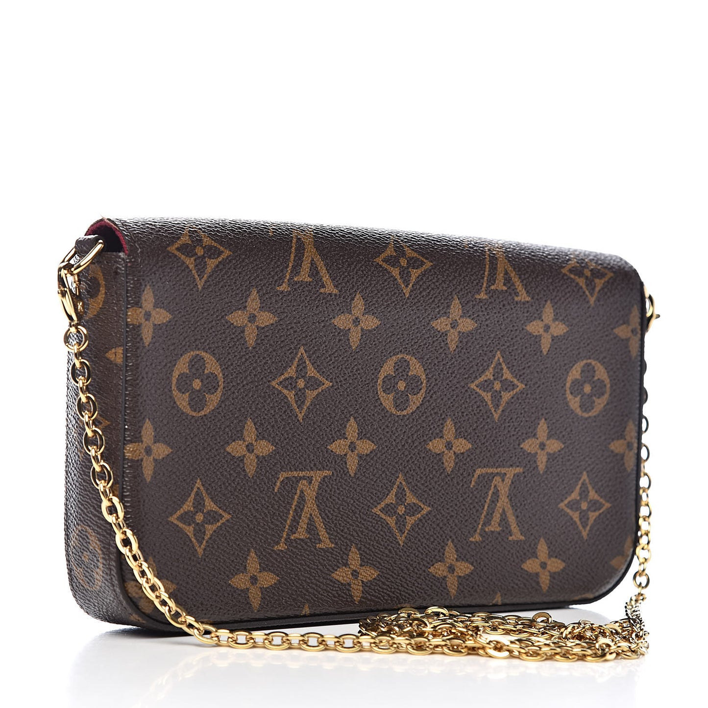 Monogram Pochette Felicie Chain Wallet Fuchsia