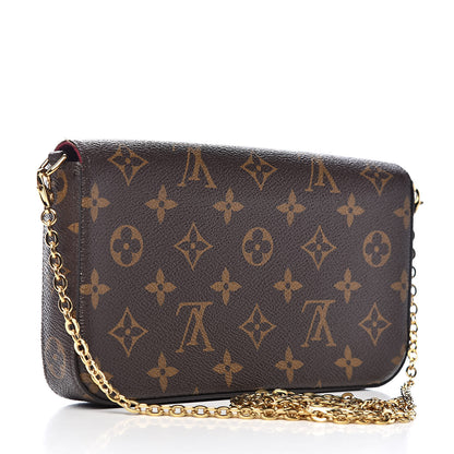 Louis Vuitton Monogram Pochette Felicie Chain Wallet Fuchsia 3 of 14