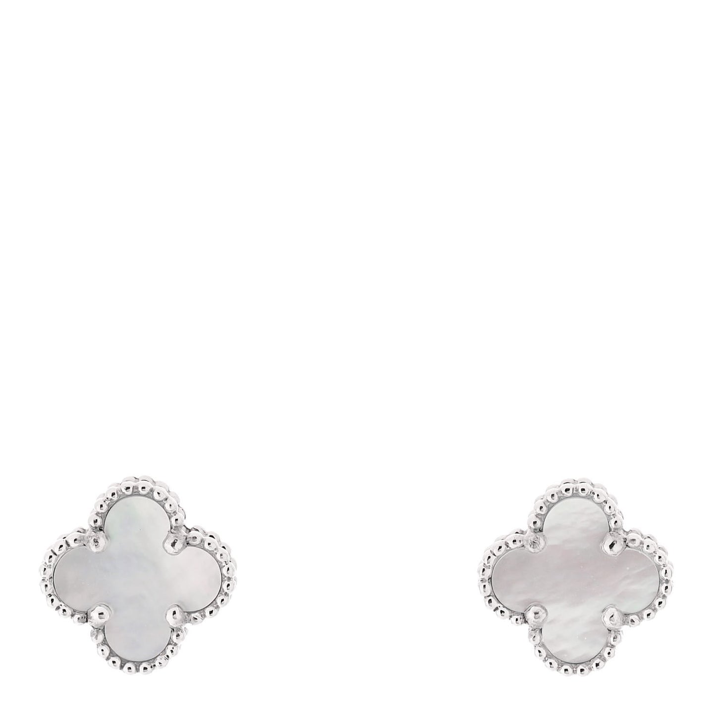 18K White Gold Mother of Pearl Sweet Alhambra Earrings