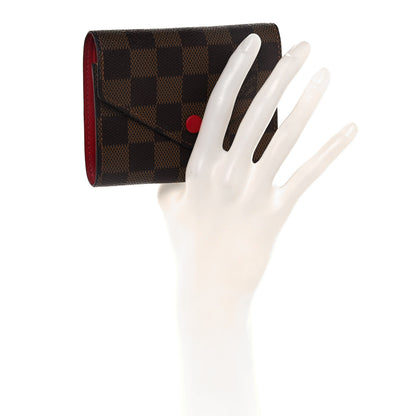 Louis Vuitton Damier Ebene Victorine Wallet Cherry 2 of 10