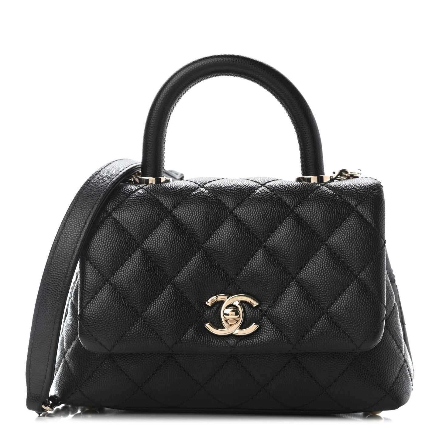 Caviar Quilted Extra Mini Coco Handle Flap Black