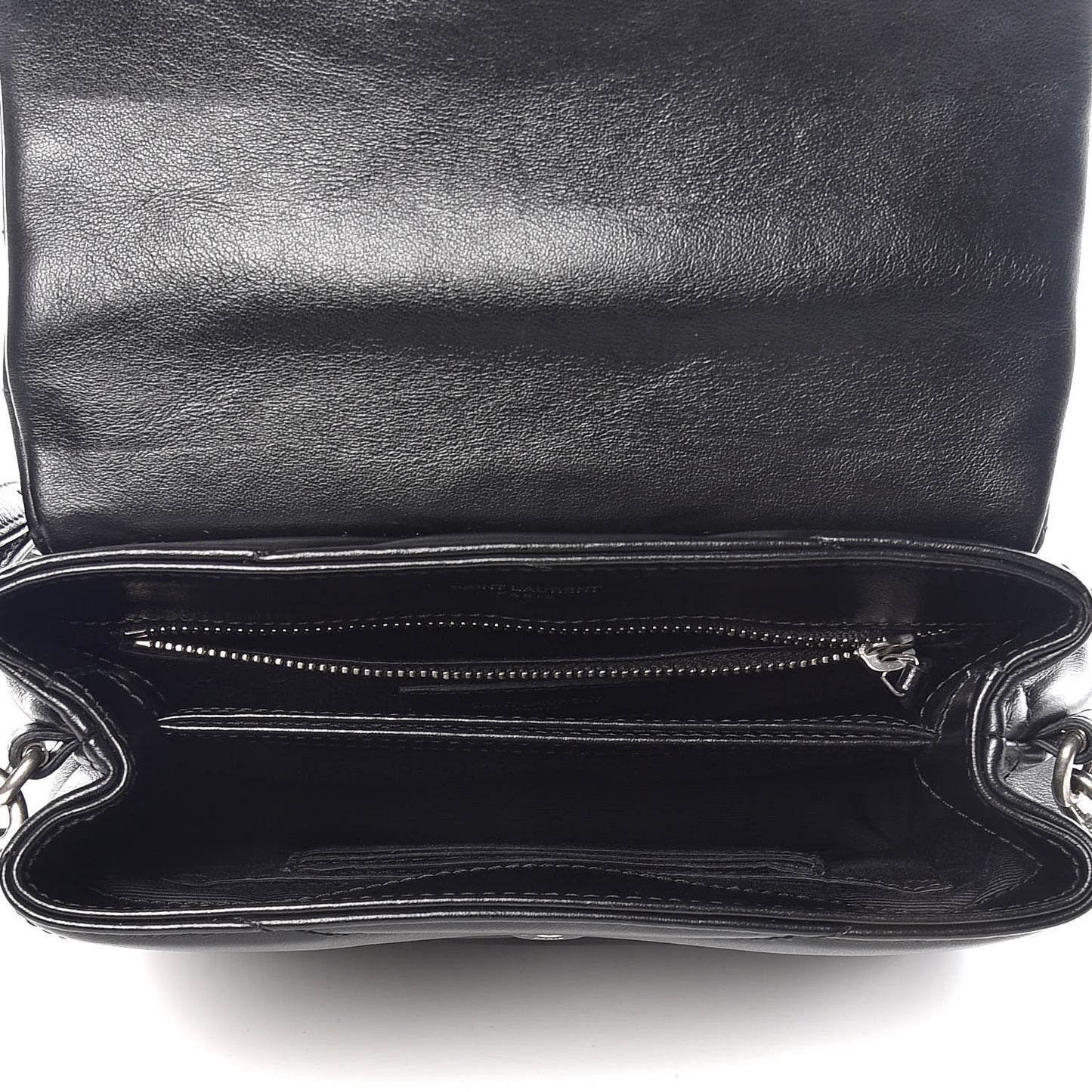 Calfskin Y Quilted Monogram Toy Loulou Crossbody Bag Black