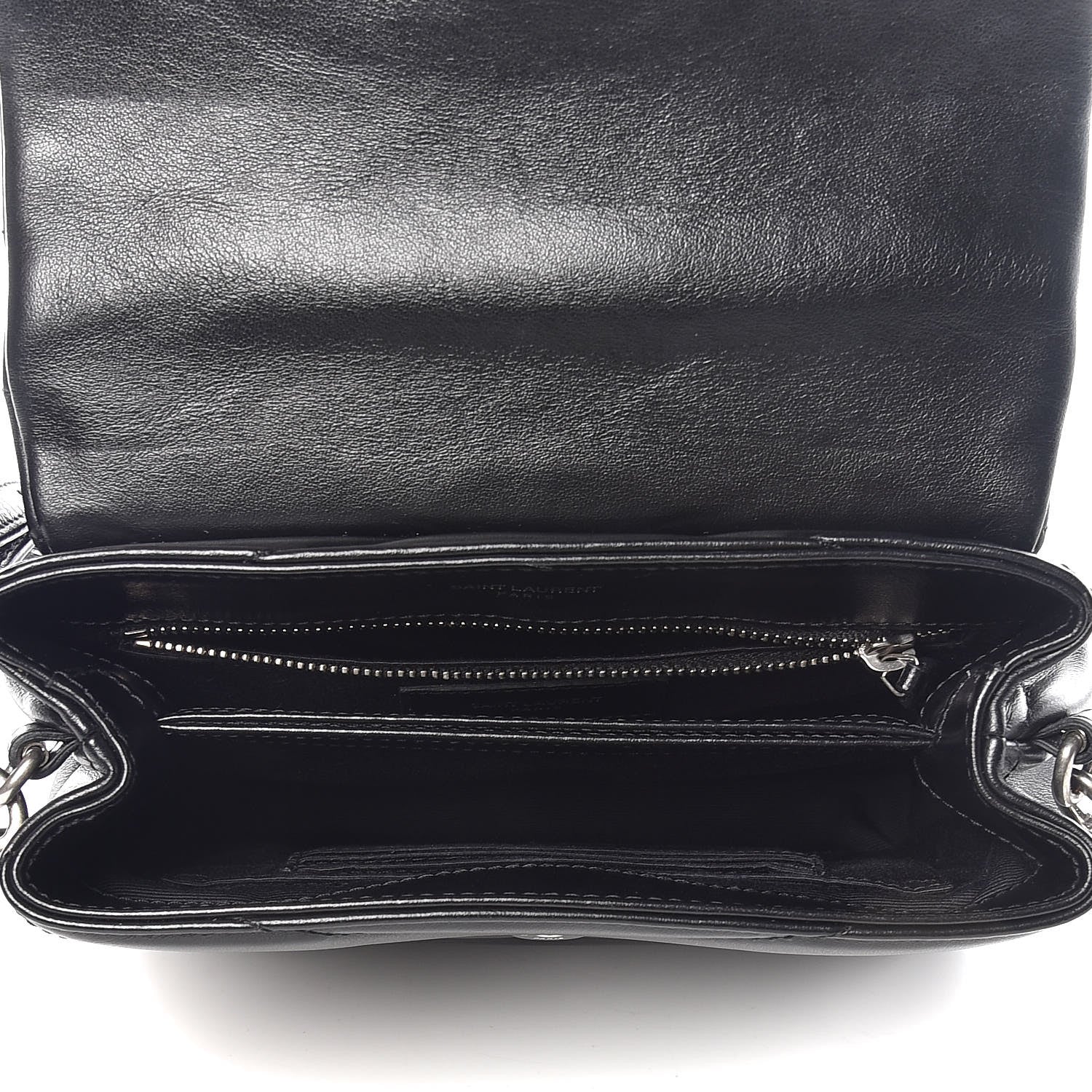 Saint Laurent Calfskin Y Quilted Monogram Toy Loulou Crossbody Bag Black 5 of 12
