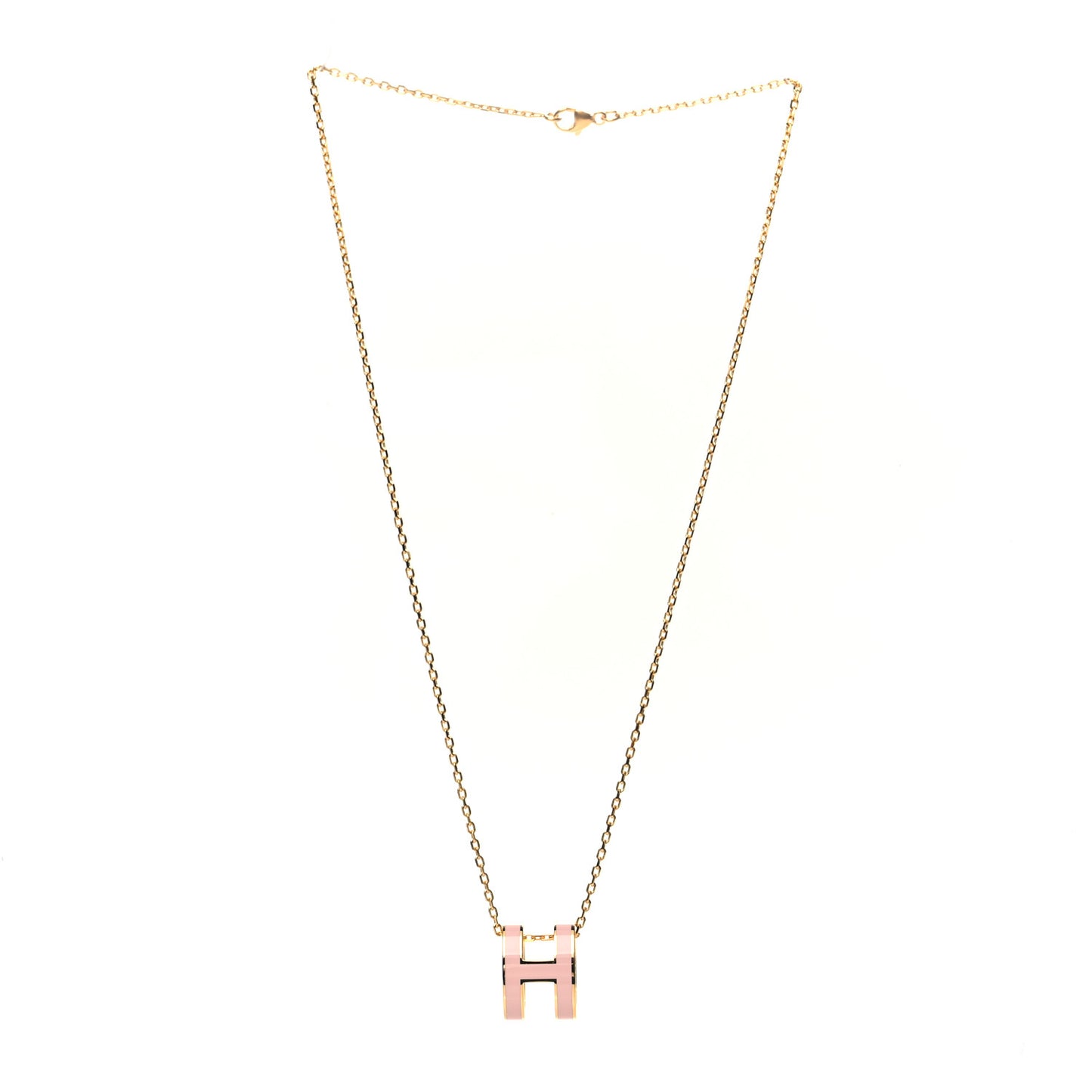 Lacquered Rose Gold Pop H Pendant Necklace Rose Dragee