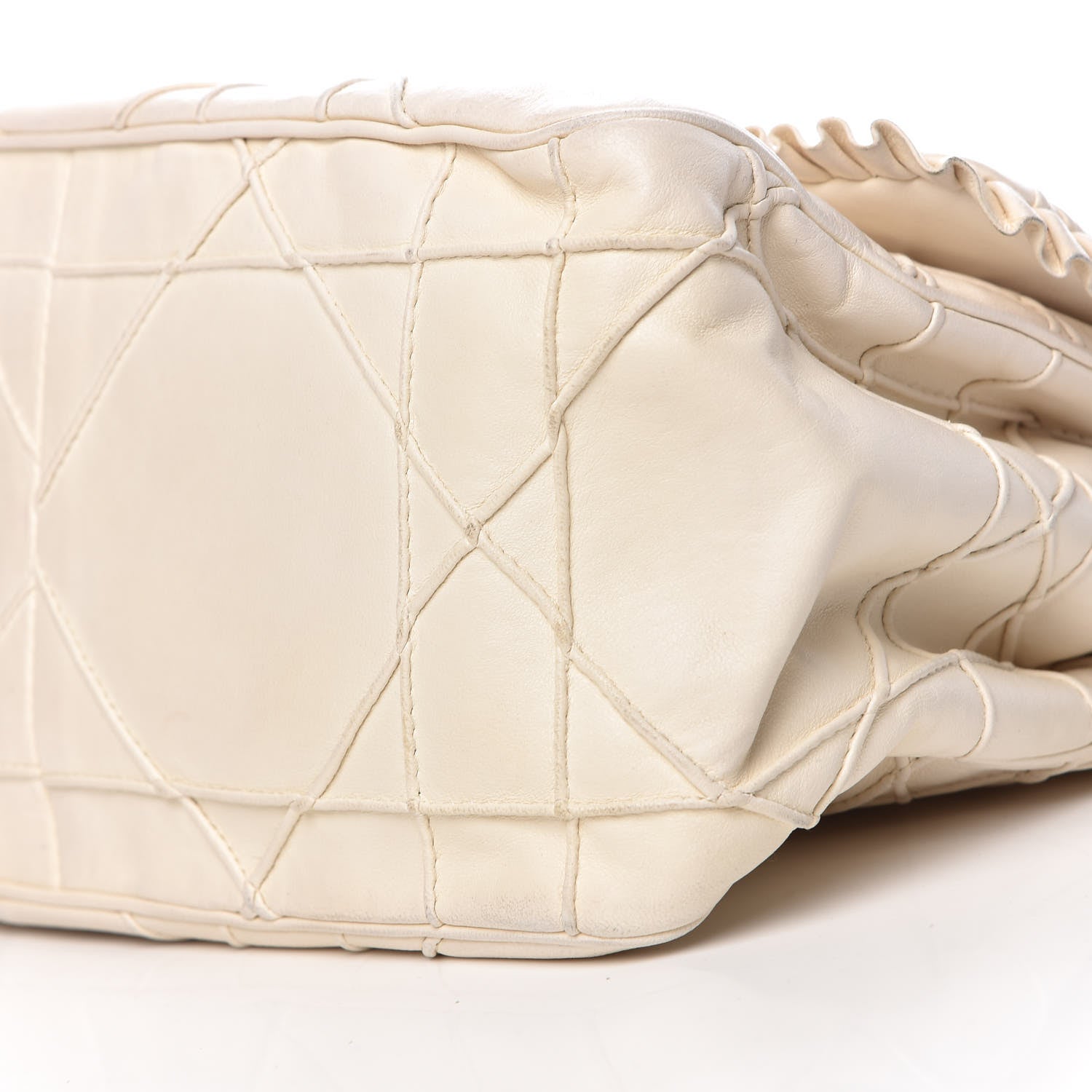 Christian Dior Calfskin Cannage Fringe Small Miss Dior Flap White 11 of 12