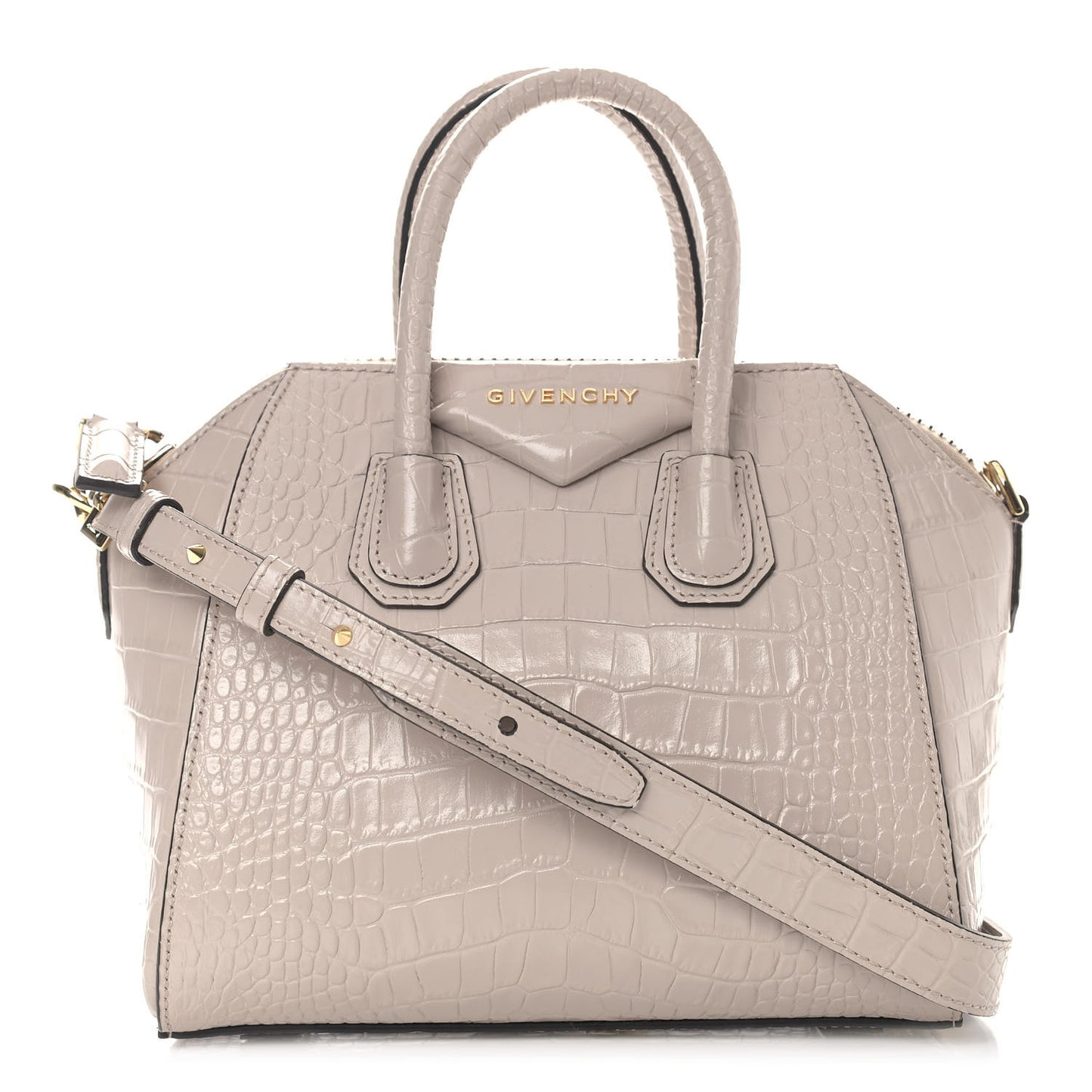Calfskin Crocodile Embossed Mini Antigona Dune