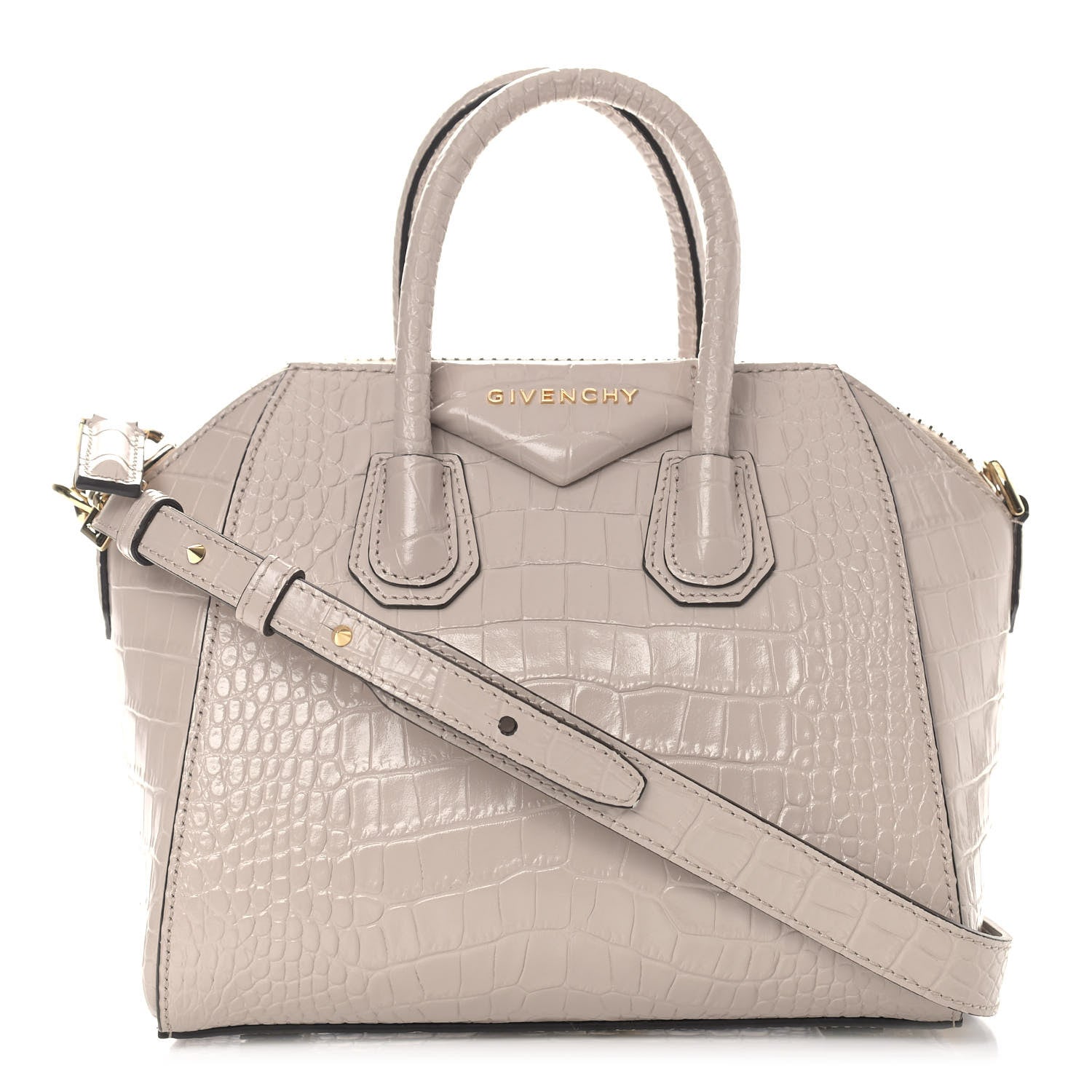 Givenchy Calfskin Crocodile Embossed Mini Antigona Dune 1 of 9