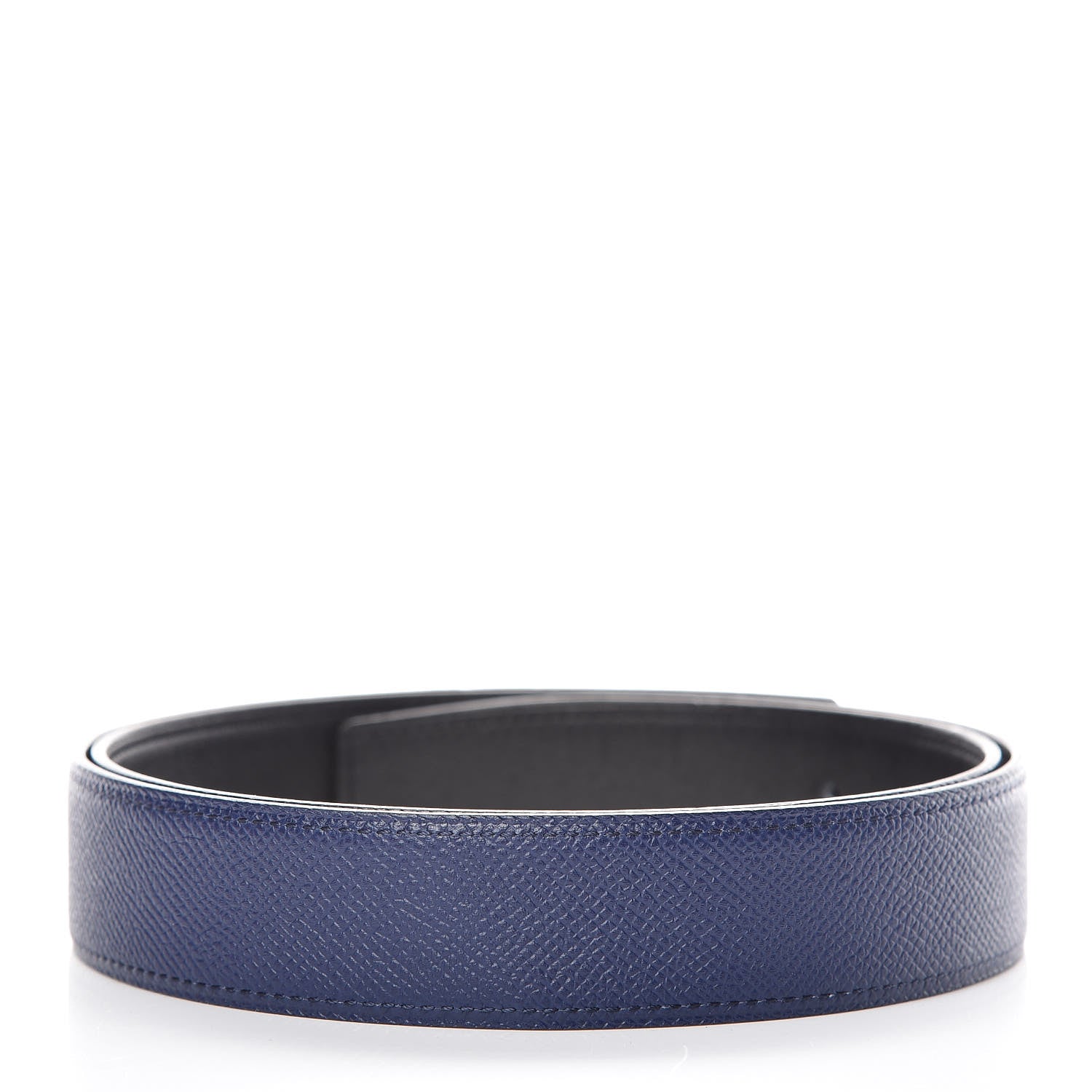 Hermes Swift Epsom 32mm Reversible Belt Strap 90 Black Bleu Saphir 2 of 6