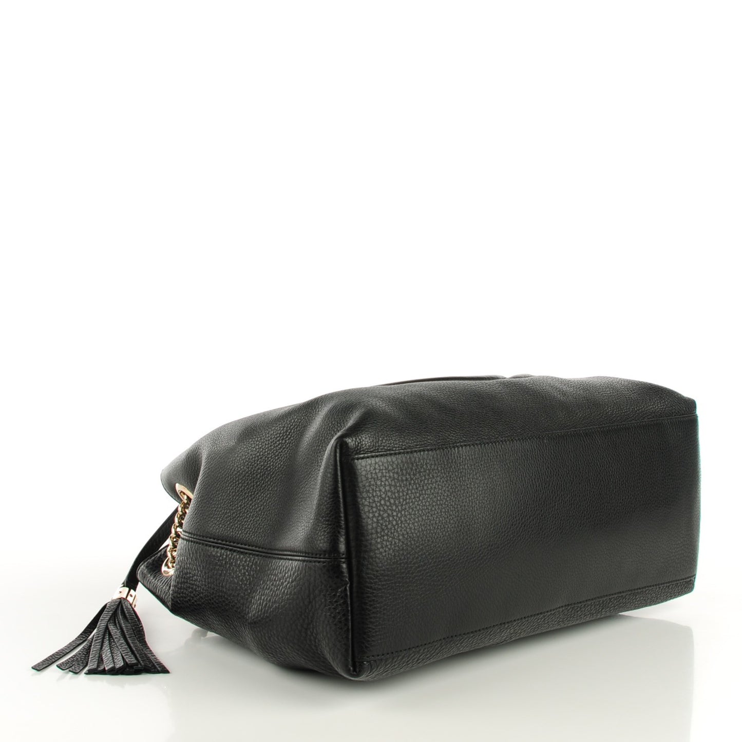 Pebbled Calfskin Medium Soho Chain Shoulder Bag Black
