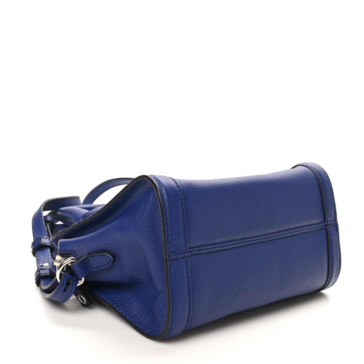 Alexander McQueen Pebbled Calfskin Mini Skull Padlock Zip Around Tote Ultramarine 4 of 10