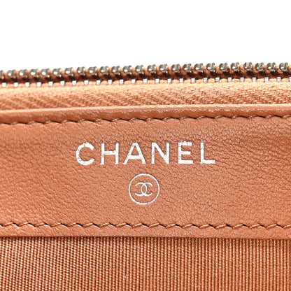 Chanel Lambskin Chevron Quilted Studded Small Clutch With Chain Beige 7 of 10