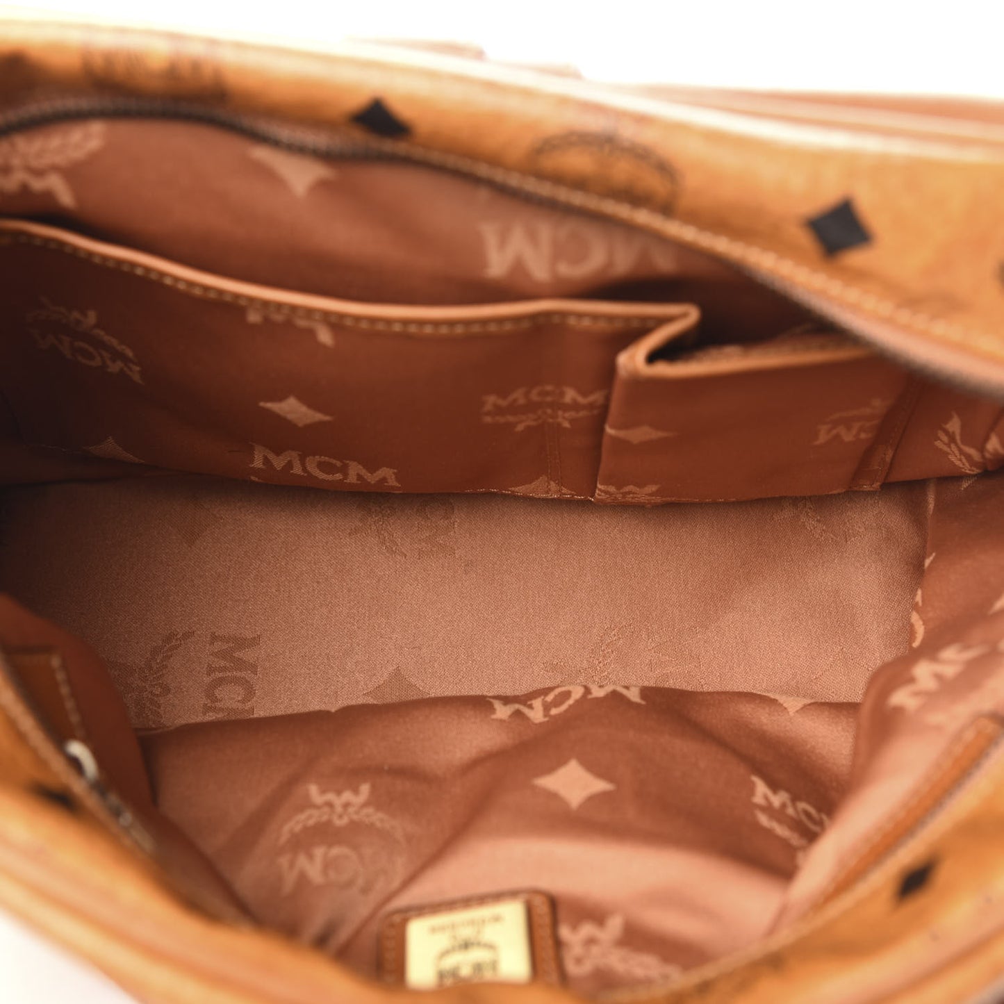 Calfskin Visetos Messenger Cognac