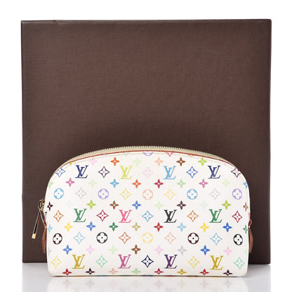 Louis Vuitton Monogram Multicolor Cosmetic Pouch White Litchi 9 of 9