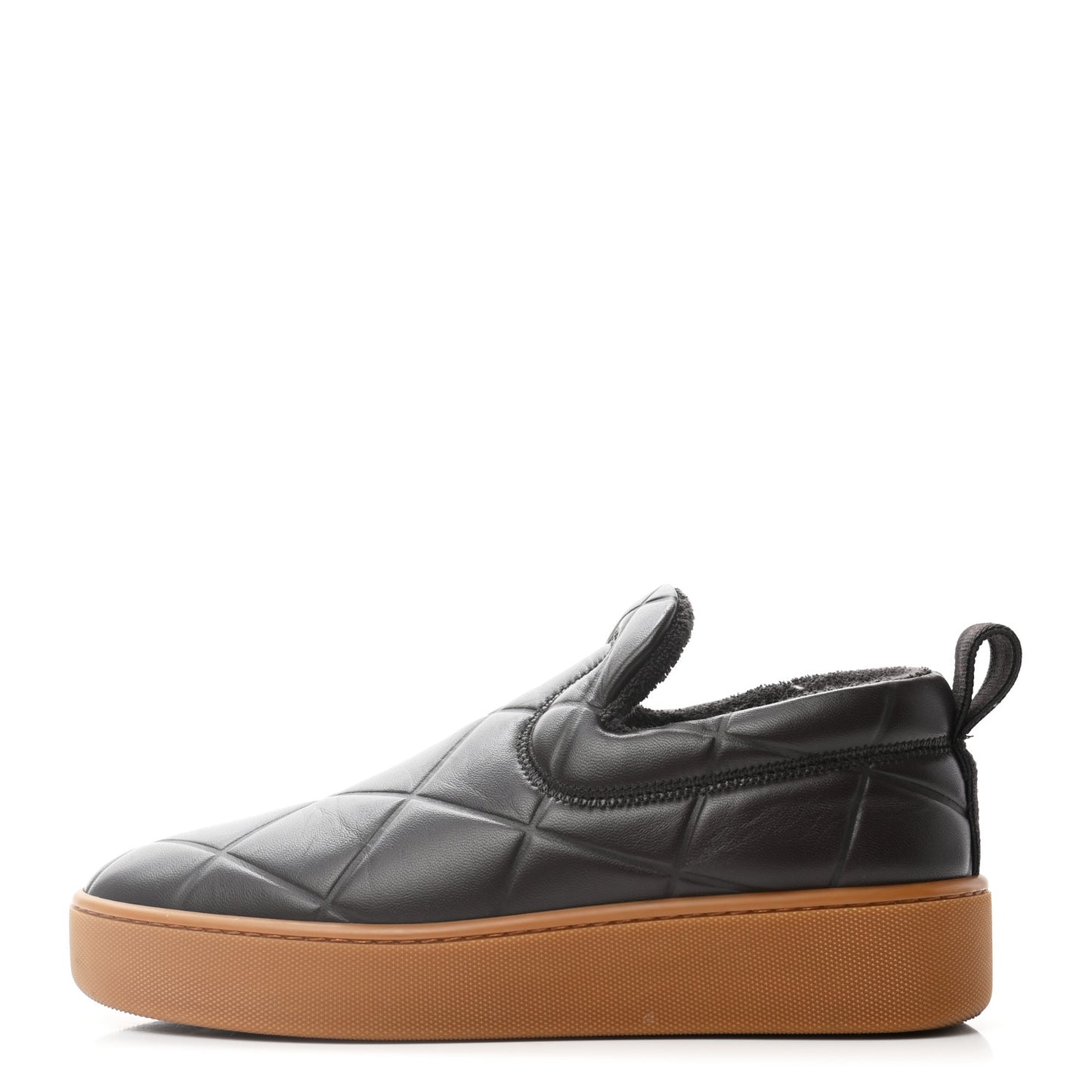 Lambskin Embossed Quilted Mens The Quilt Slip On Sneakers 38 Dark Brown