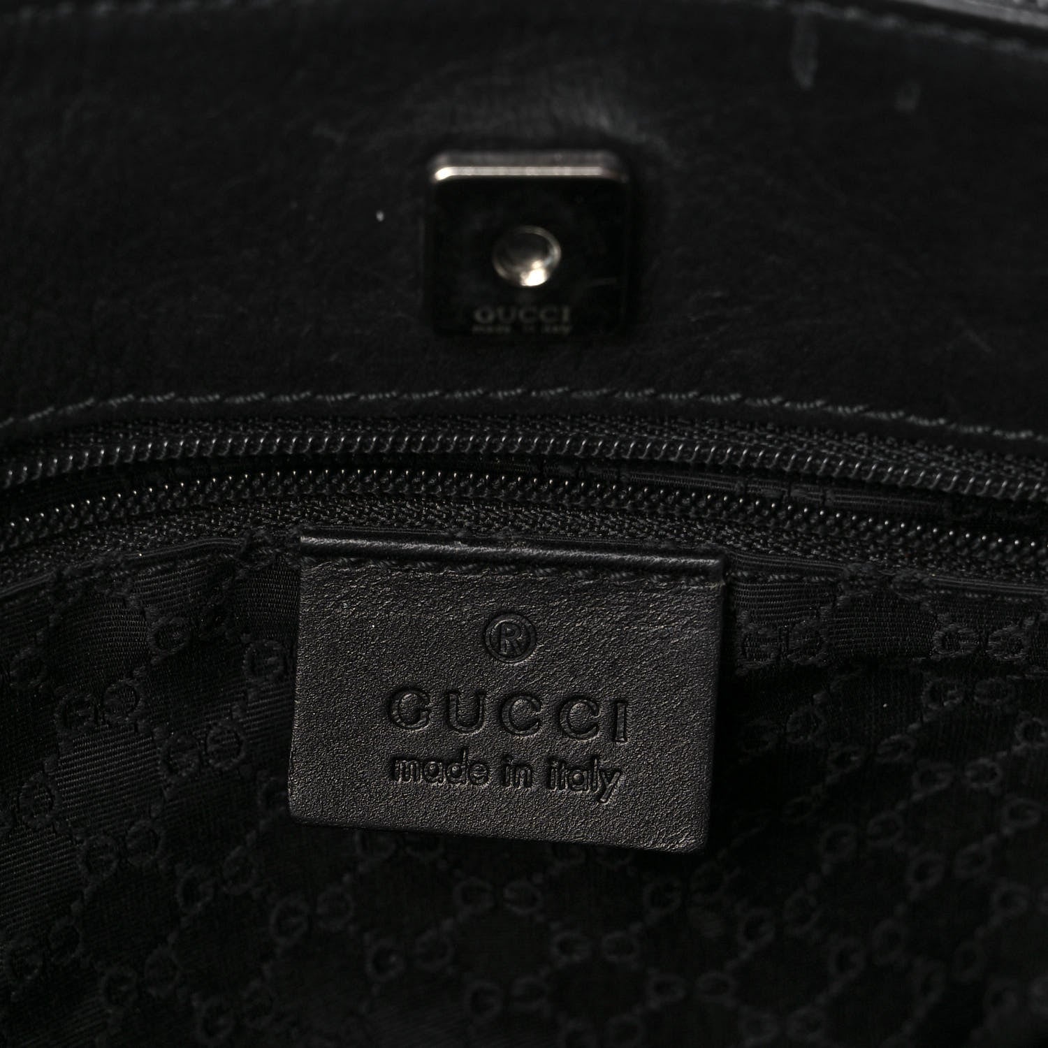 Gucci Denim Calfskin Web Tote Black 6 of 12