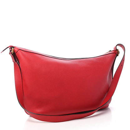 Gucci Grained Calfskin Logo Half Moon Hobo Red 3 of 9