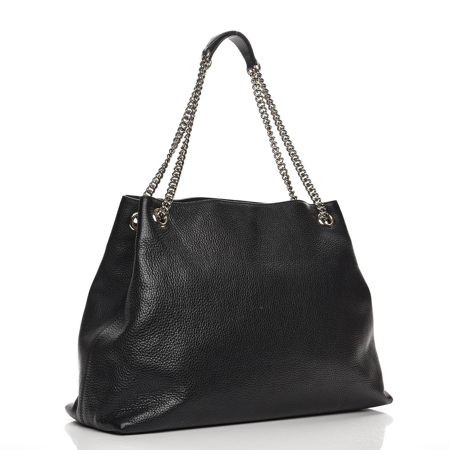 Gucci Pebbled Calfskin Large Soho Chain Shoulder Bag Black 3 of 10