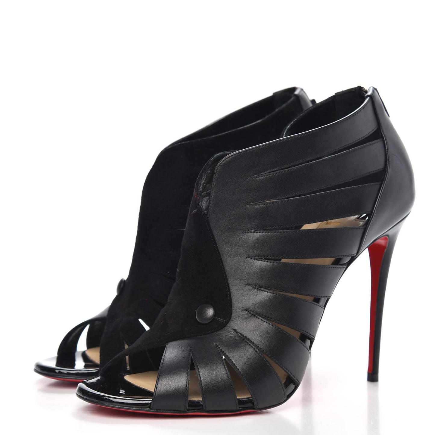 Calfskin Toot Mignonne 100 Cutout Booties 39.5 Black