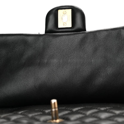 Chanel Lambskin Quilted Large Fluffy CC Shopping Tote Black 15 of 16