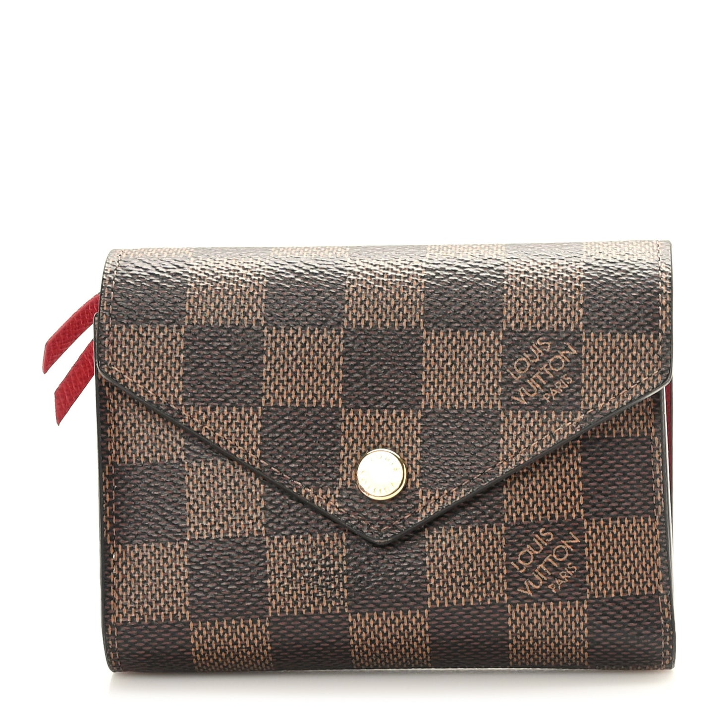 Damier Ebene Victorine Wallet Cherry
