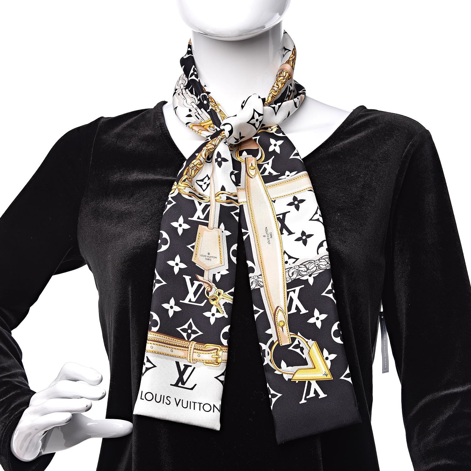 Louis Vuitton Silk Monogram Confidential Bandeau Black 2 of 3