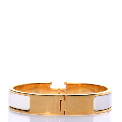 Hermes Enamel Narrow Clic Clac H Bracelet PM White 3 of 4