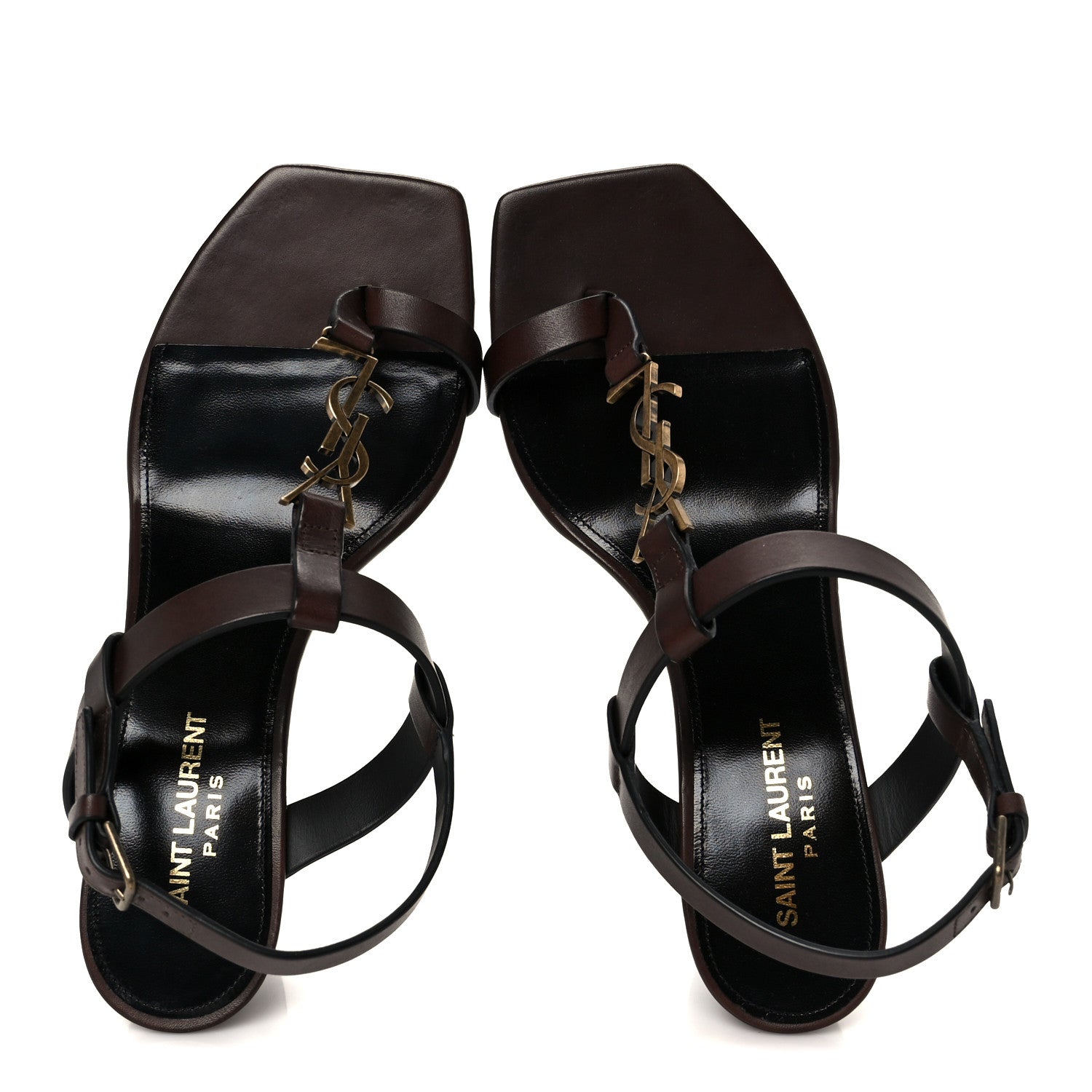 Saint Laurent Calfskin Cassandra 75 Sandals 38 Moro 2 of 10