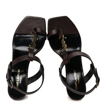 Saint Laurent Calfskin Cassandra 75 Sandals 38 Moro 2 of 10