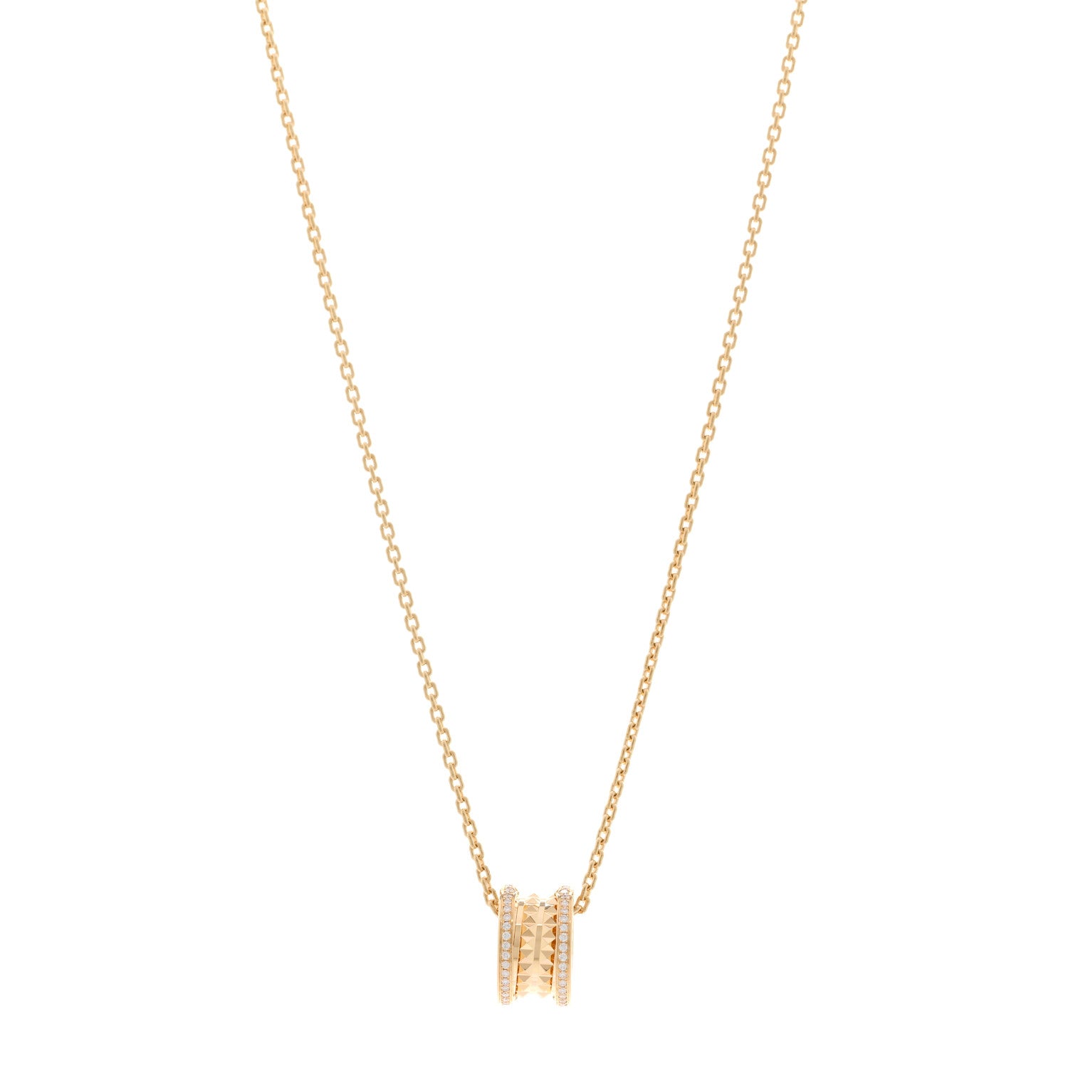 Bulgari 18K Yellow Gold Diamond .38ctw B.Zero1 Rock Pendant Necklace 1 of 5