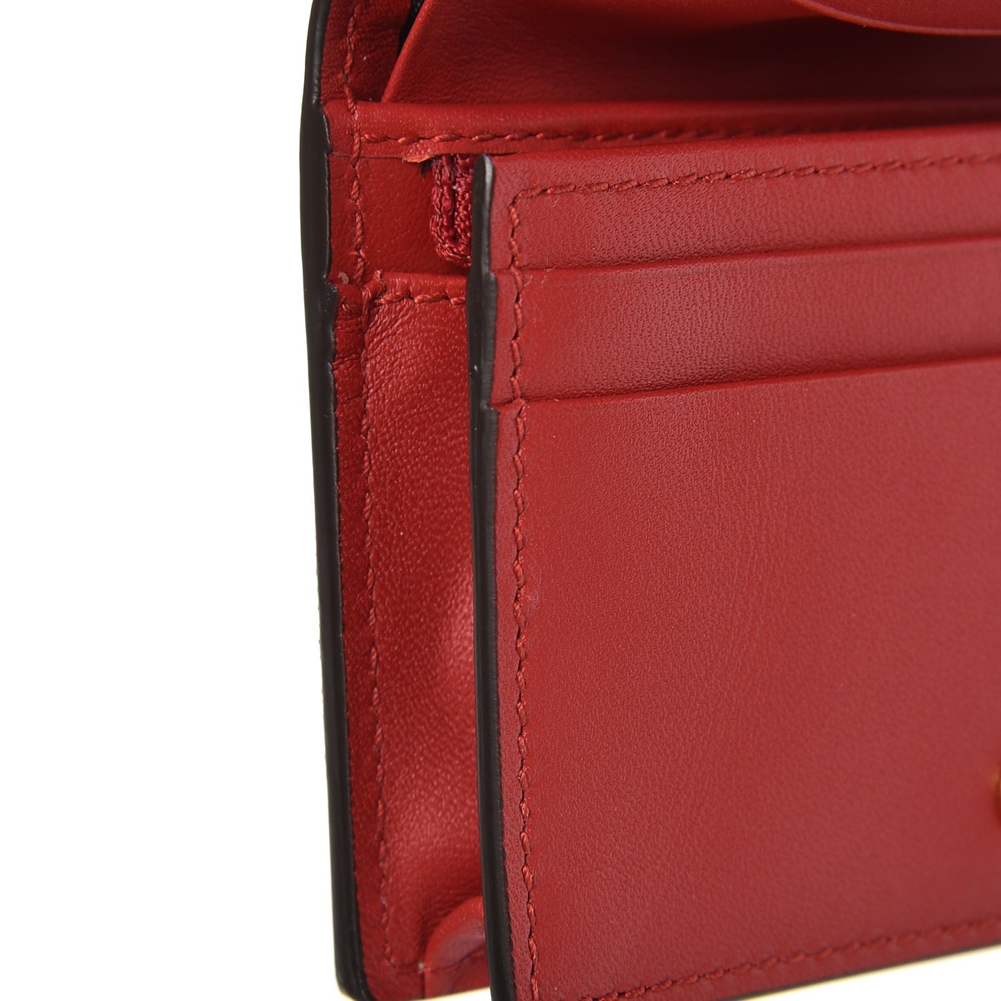 GG Supreme Monogram Bosco Patch Card Case Wallet Beige Malva Hibiscus Red