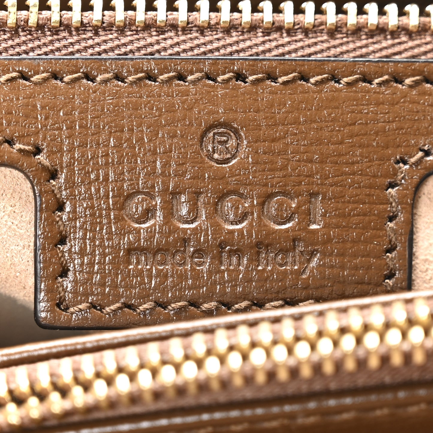 GG Supreme Monogram Calfskin Medium Horsebit 1955 Top Handle Bag Beige Ebony Brown Sugar