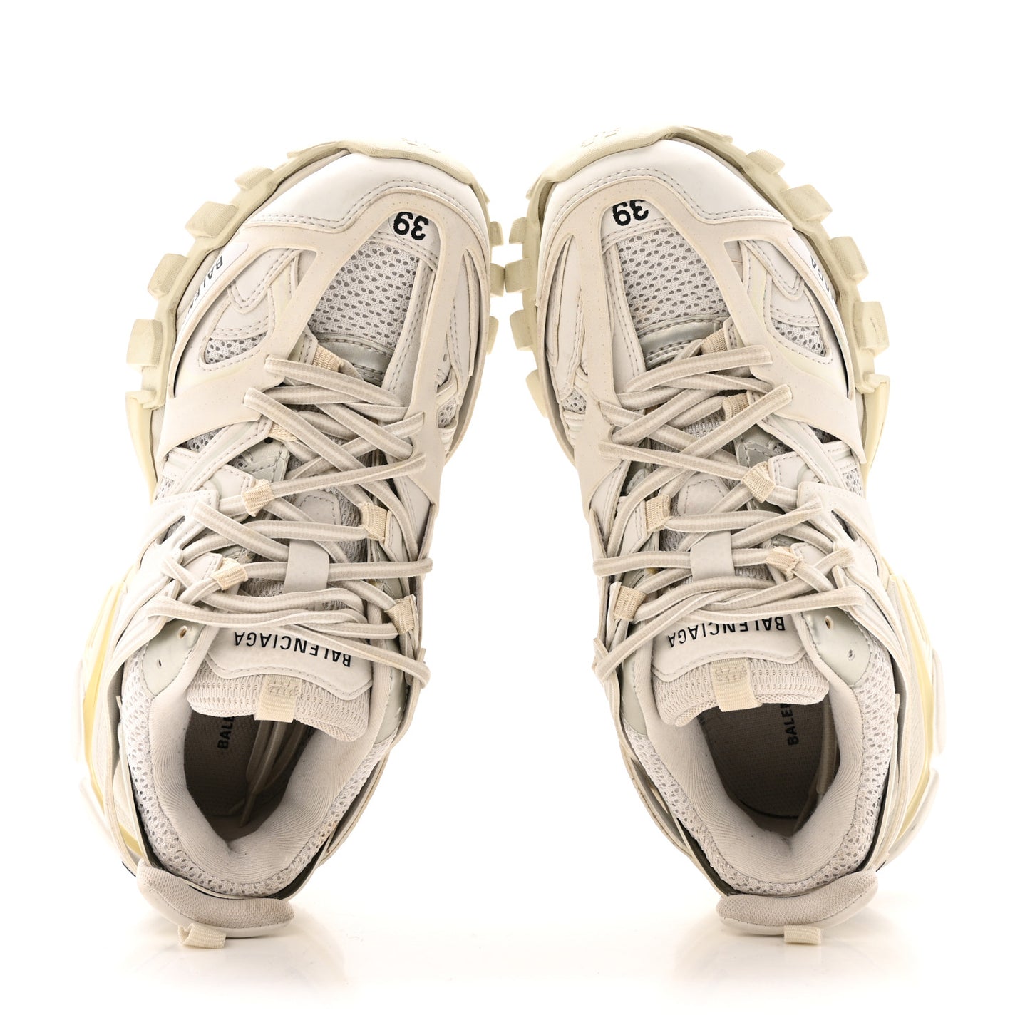 Rubber Mesh Fabric Monocolor Recycled Sole Womens Track Sneakers 39 White