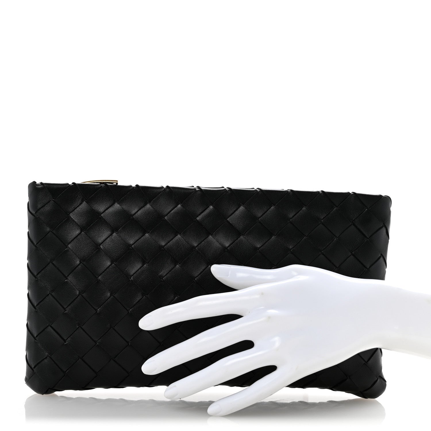 Bottega Veneta Nappa Intrecciato Small Flat Zip Pouch Black 2 of 8