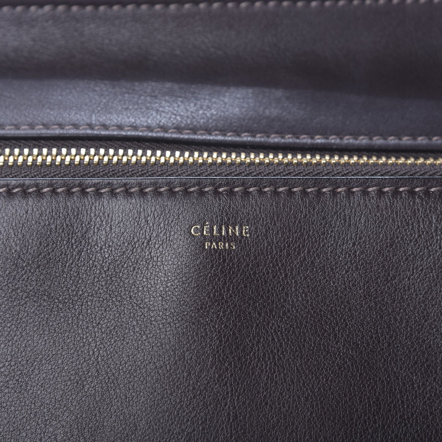 Smooth Calfskin Large Edge Shoulder Bag Brown