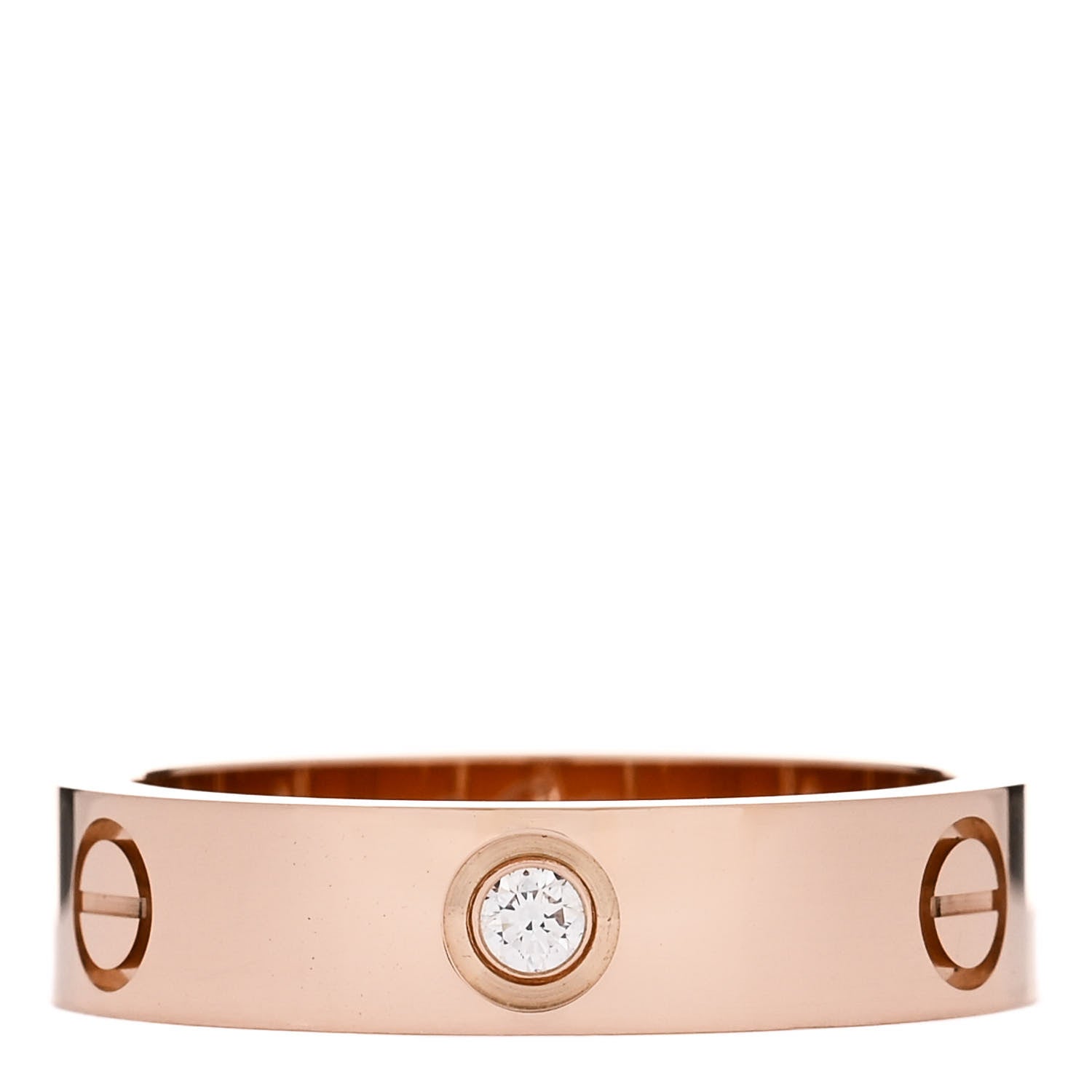 Cartier 18K Pink Gold 3 Diamond 5.5mm LOVE Ring 64 10.75 1 of 5