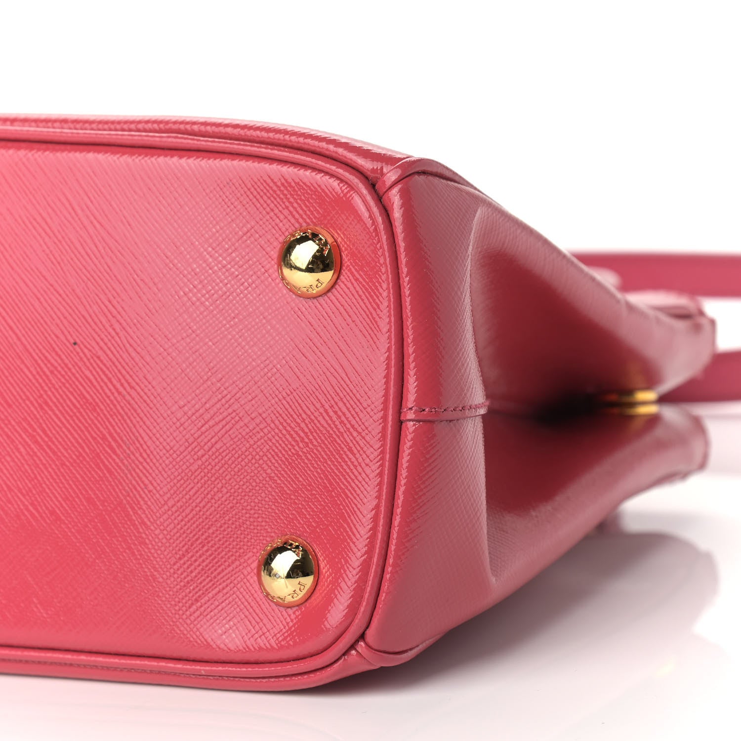 Prada Saffiano Vernice Mini Galleria Double Zip Tote Peonia 5 of 10