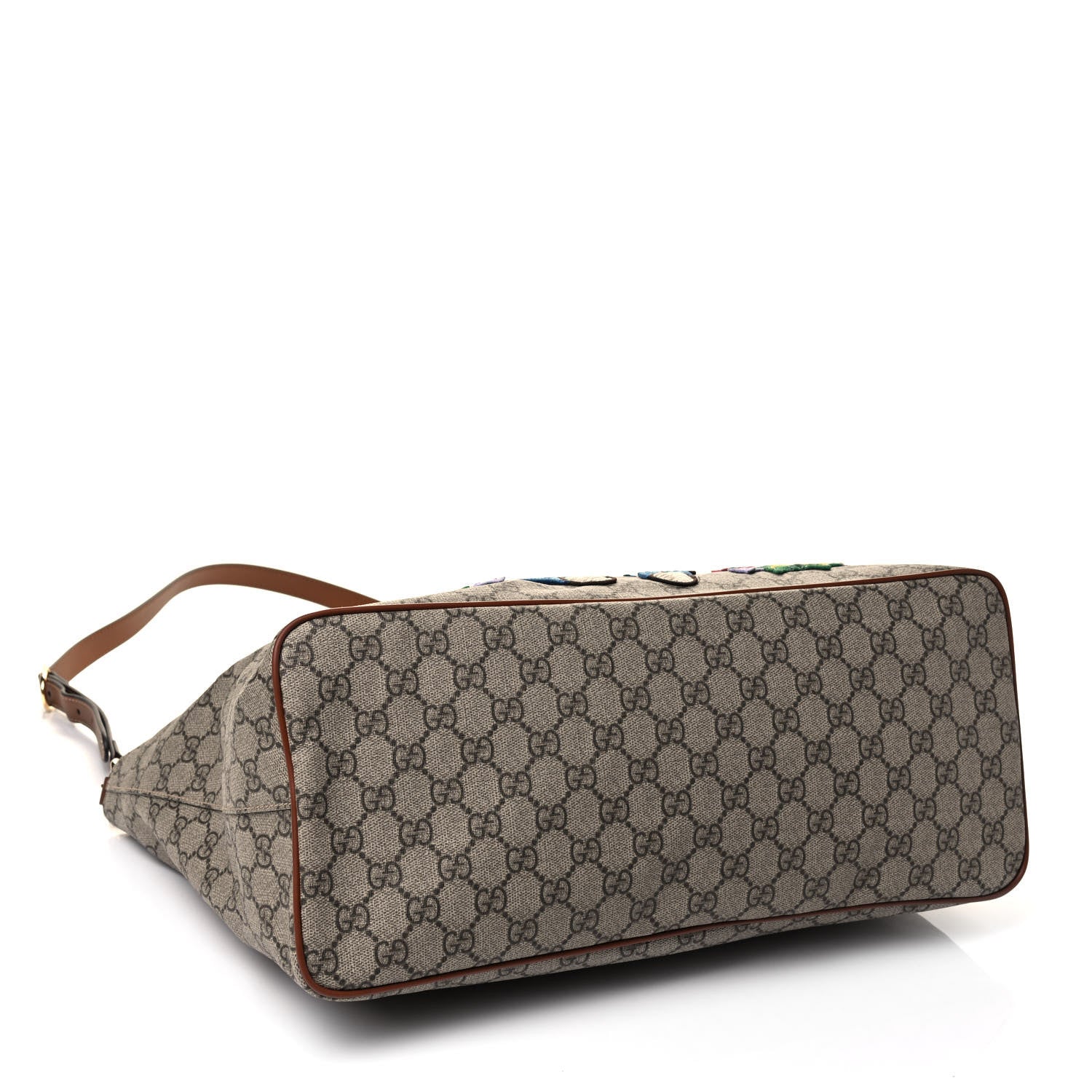 Gucci Soft GG Supreme Monogram Garden Collection Crossbody Tote Beige Tuscany 3 of 4