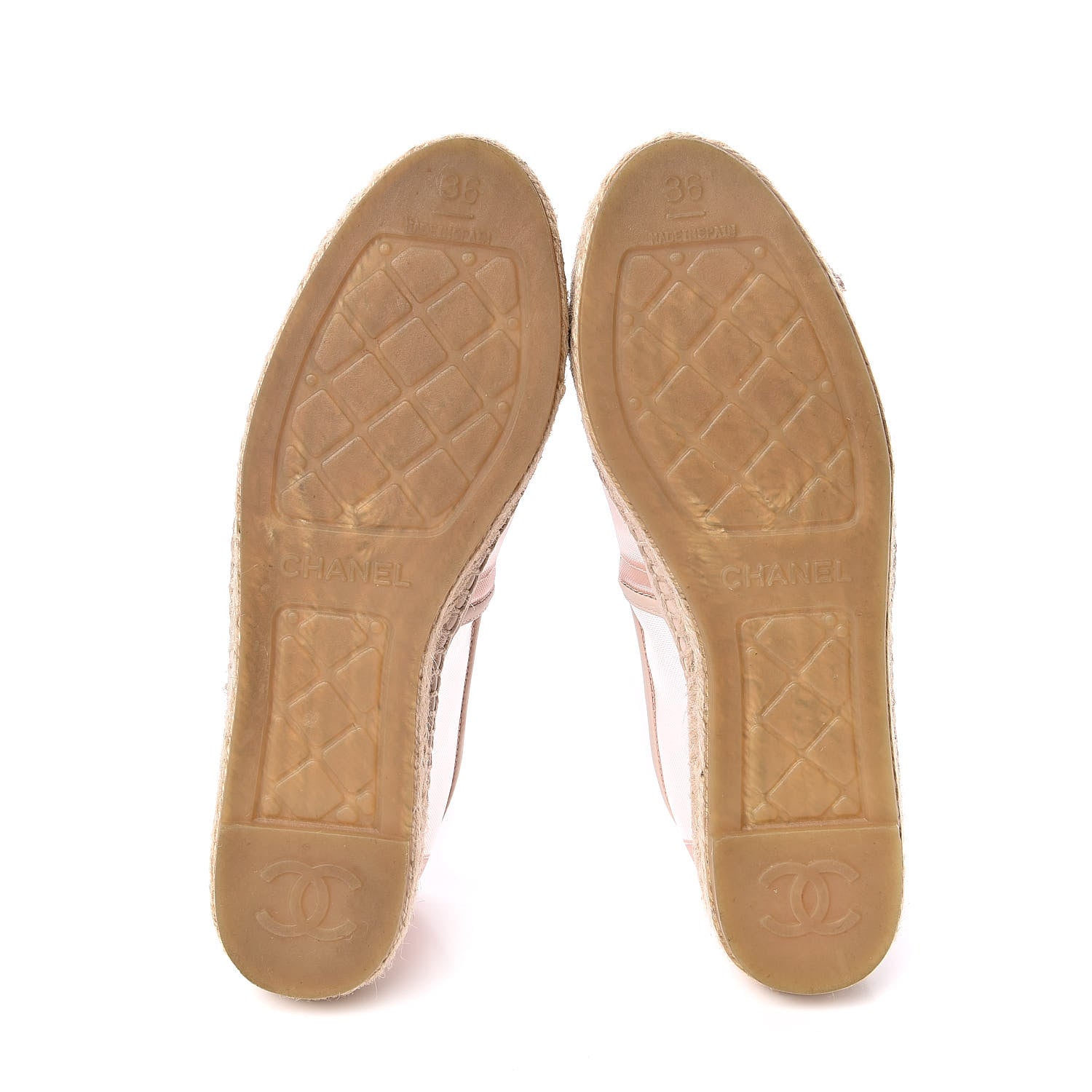Chanel Mesh Grosgrain CC Espadrilles 36 Pink 5 of 10