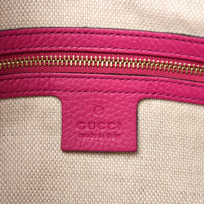 Gucci Pebbled Calfskin Small Soho Top Handle Bag Bright Bougainvillea 7 of 10
